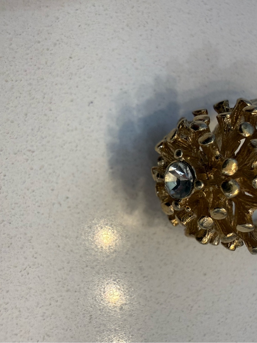 Gold Decorative Accent with Crystal Center